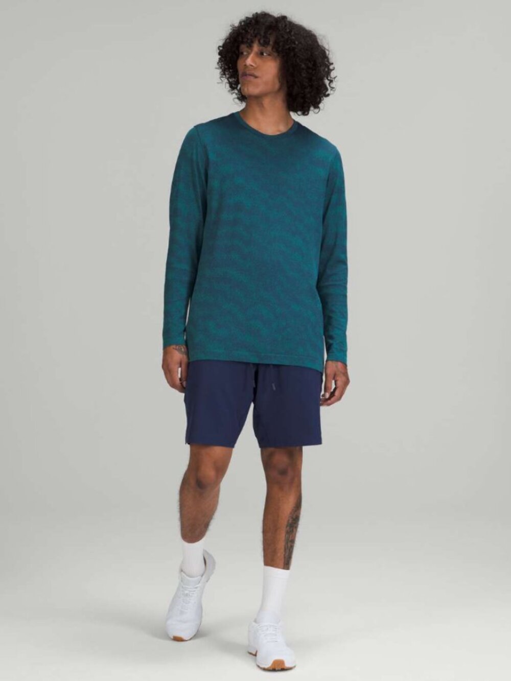 Lululemon Metal Vent Breathe Long Sleeve Shirt Half Tone Night Sea / Deep Cove